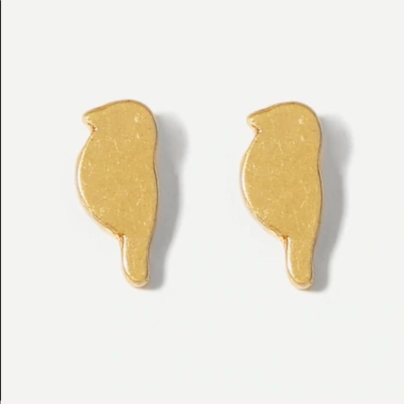 SALE Dainty Gold Cardinal Bird Stud Earrings - Picture 2 of 4